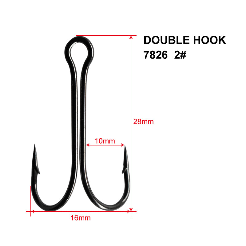 dual hook vs fish hook MasterPro Double Hooks 2# – 40pcs Heavy Duty Twin Fishing Hooks for  Saltwater Bait Rigs & Lures