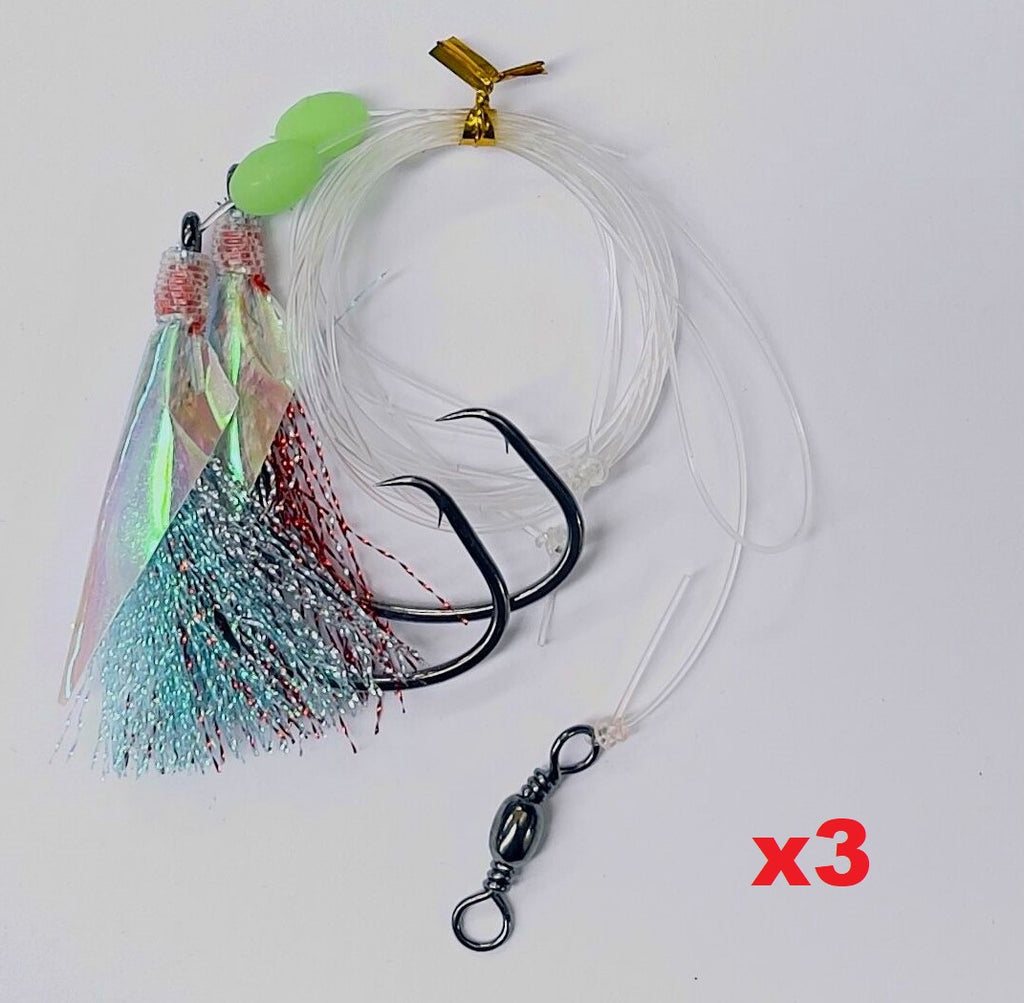 30pcs Pre-made Custom Designed Snapper Rigs 6/0 Fishing Tackle