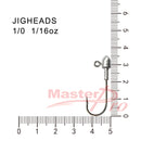 20 Size1/0 1/16 OZ Jig Heads High Chemically Sharpened Hooks Fishing Tackle - Bait Tackle Direct