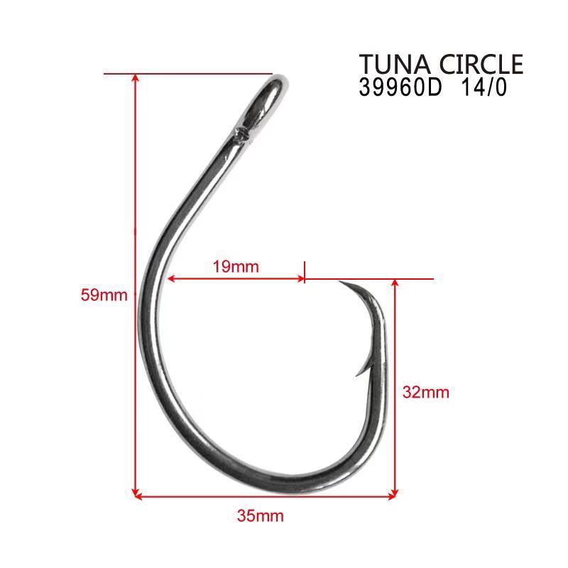 20 X Chemically Sharpened Tuna Circle Hooks Size 14/0 Fishing Tackle