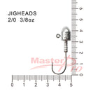 15X Size 2/0 3/8 OZ Jig Heads High Chemically Sharpened Hooks Fishing Tackle - Bait Tackle Direct