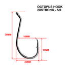 2XStrong 5 Packs Offset Heavy-duty Octopus Hooks Fishing Tackle - Bait Tackle Direct