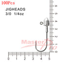 100pcs Size 3/0, 1/4 OZ Jig Heads High Chemically Sharpened Hooks Tackle/Free Shipping Fishing Tackle - Bait Tackle Direct