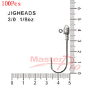100pcs Size 3/0, 1/8 OZ Jig Heads High Chemically Sharpened Hooks Tackle/Free Shipping Fishing Tackle - Bait Tackle Direct