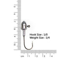 20X1/0,1/4OZ Jig Heads High Quality Chemically Sharpened Hook Fishing Tackle - Bait Tackle Direct