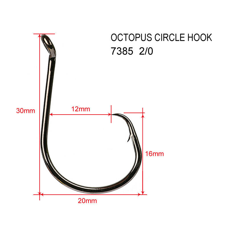 Chemically Sharpened Octopus Circle Hooks Fishing Tackle