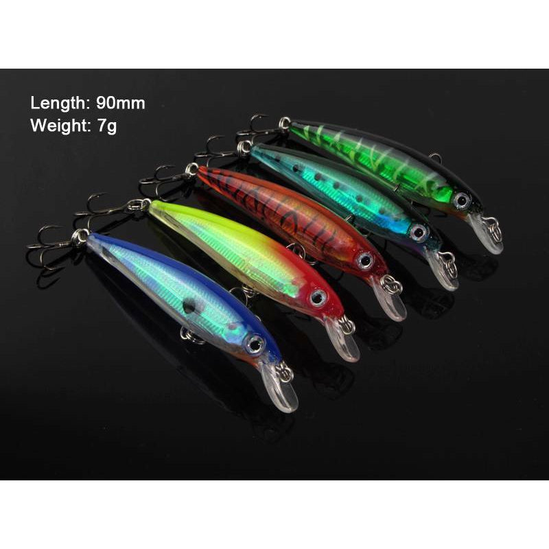 5 x Minnow Lures 9cm 7g Fishing Tackle