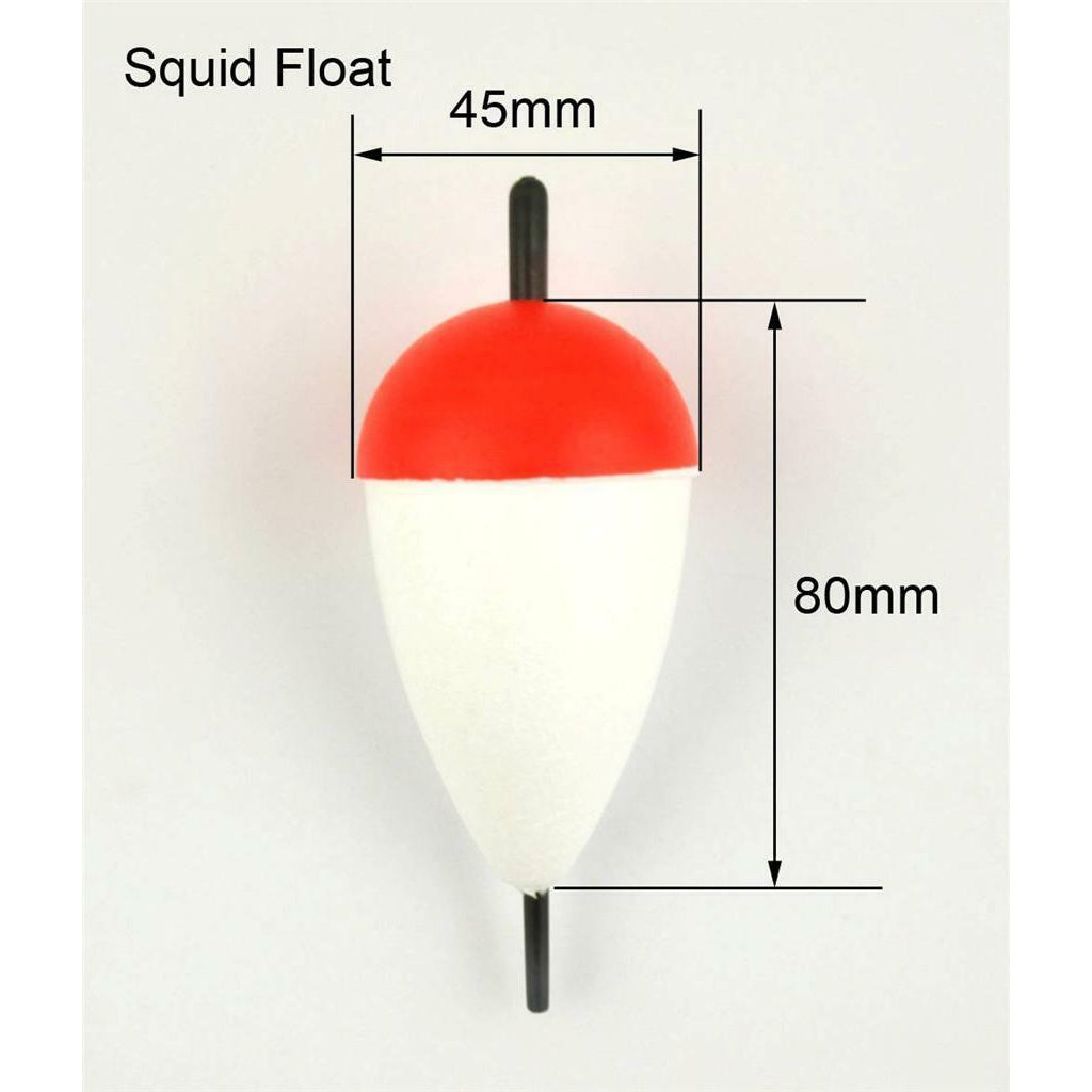 10 X Valued Pack Polystyrene Large Squid Floats 80mm X 45mm Fishing Tackle