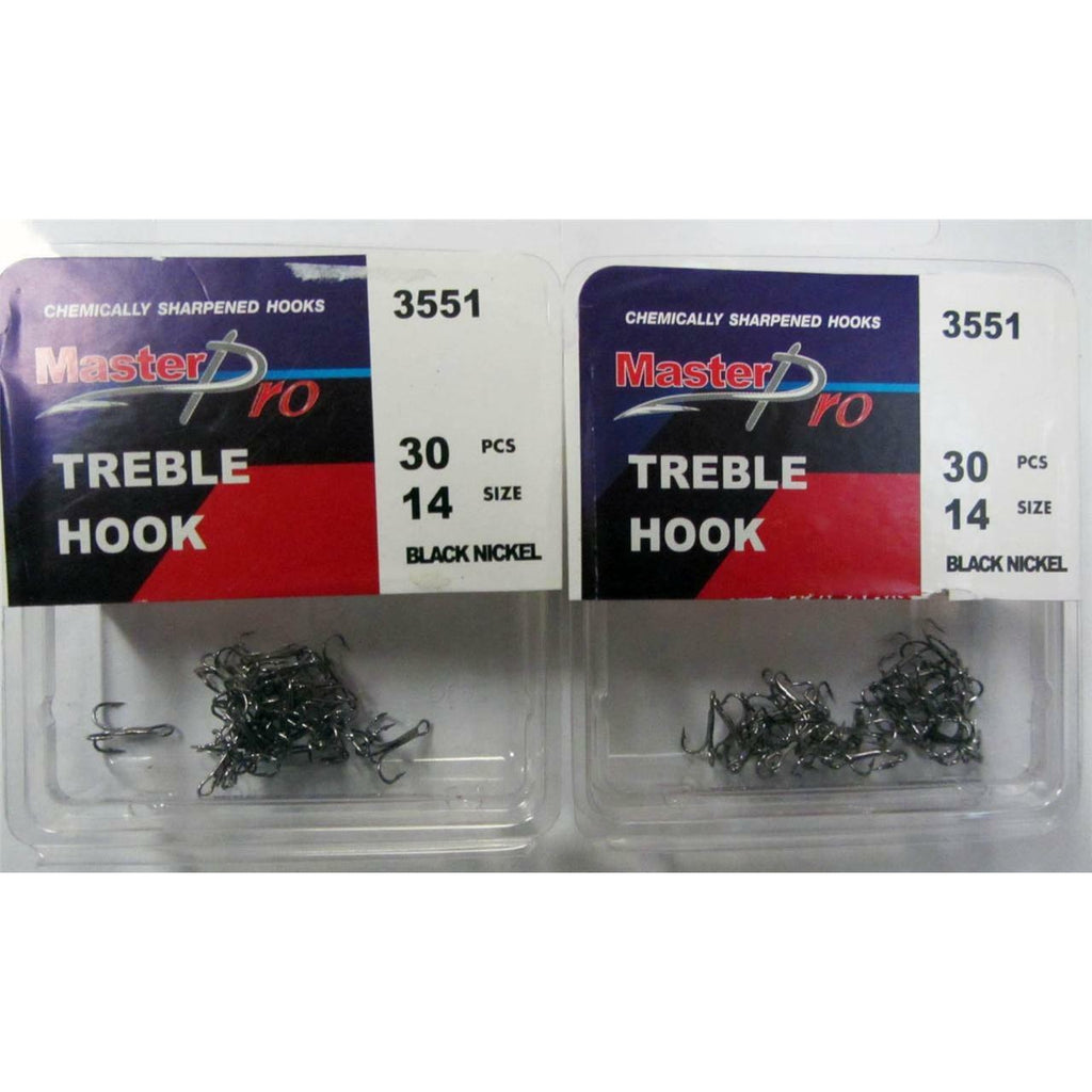 60 x Quality Chemically Sharpened Treble Hook 14# Fishing Tackle