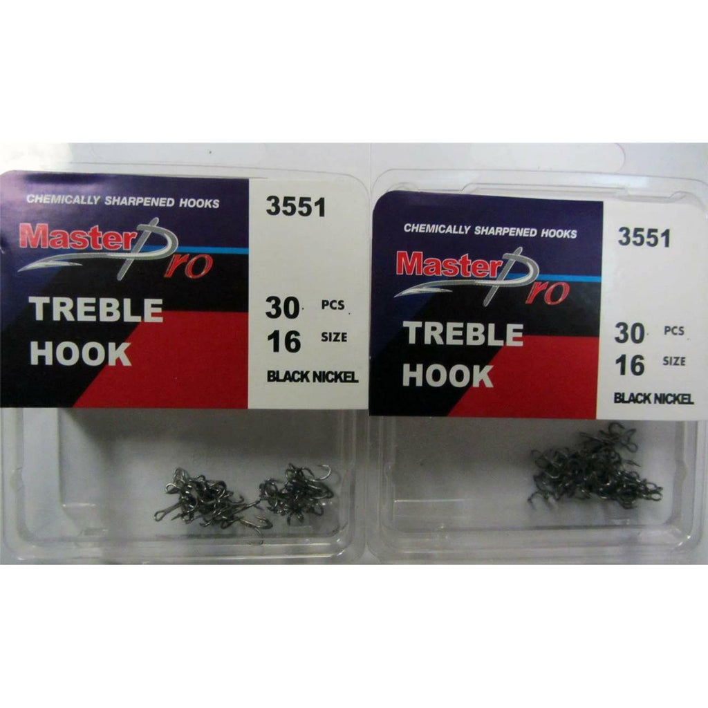 60 x Quality Chemically Sharpened Treble Hook 16# Fishing Tackle