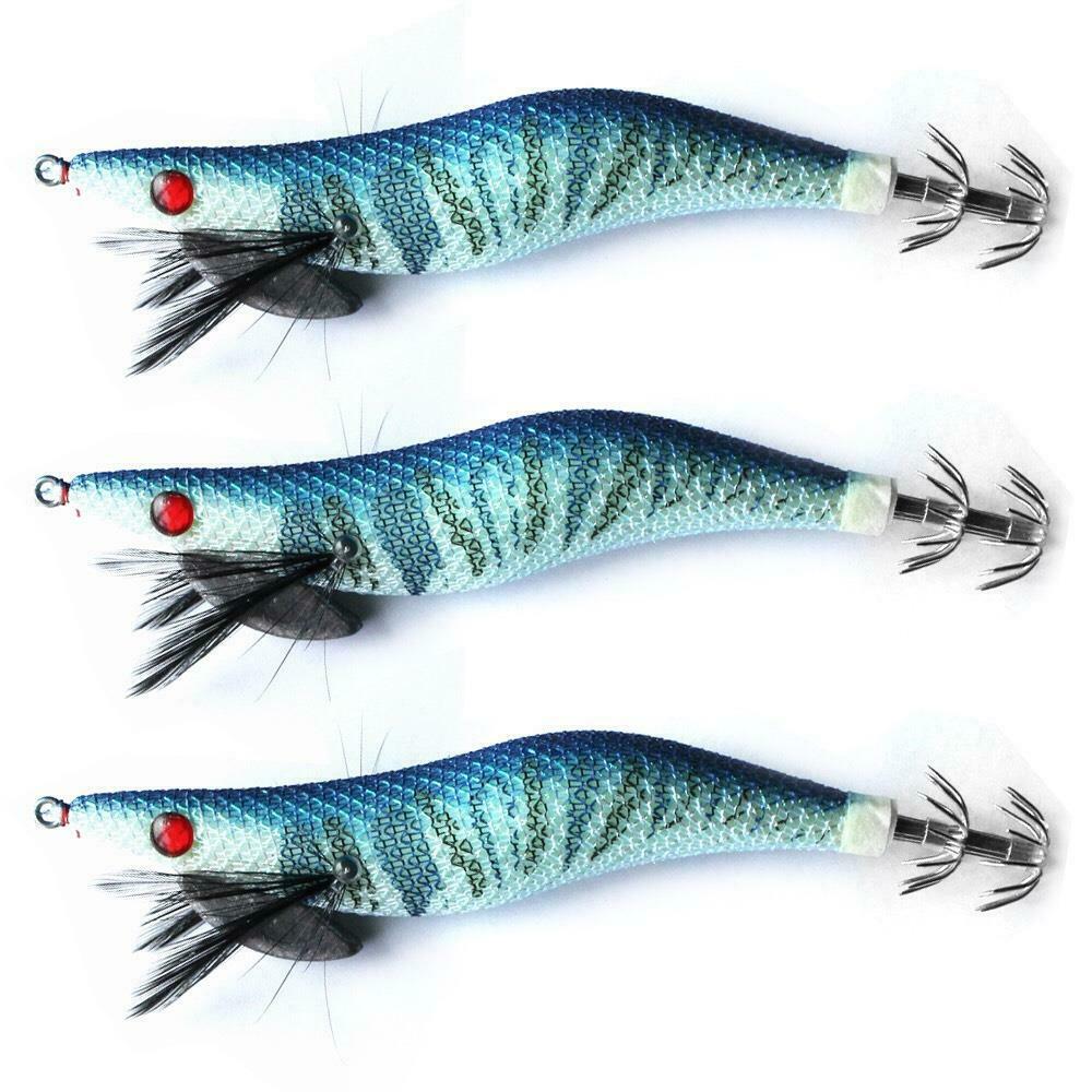 3 X Squid Jigs Popular Pilchard Colour Fishing Tackle 090