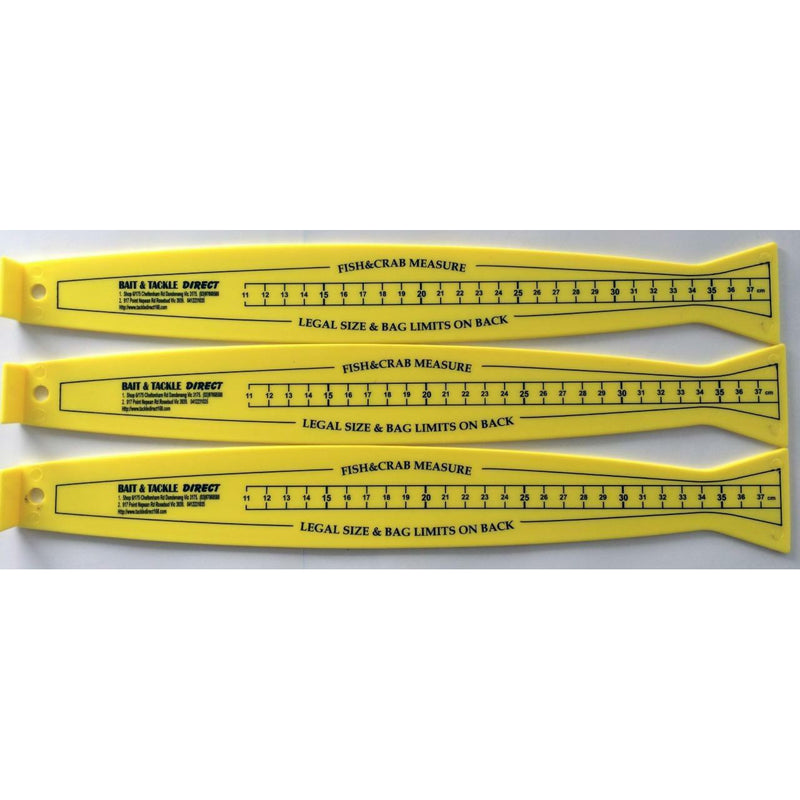 3 X 37cm Fishing Rulers - Fish & Crab Measure Fishing Tackle Hooks Special - Bait Tackle Direct