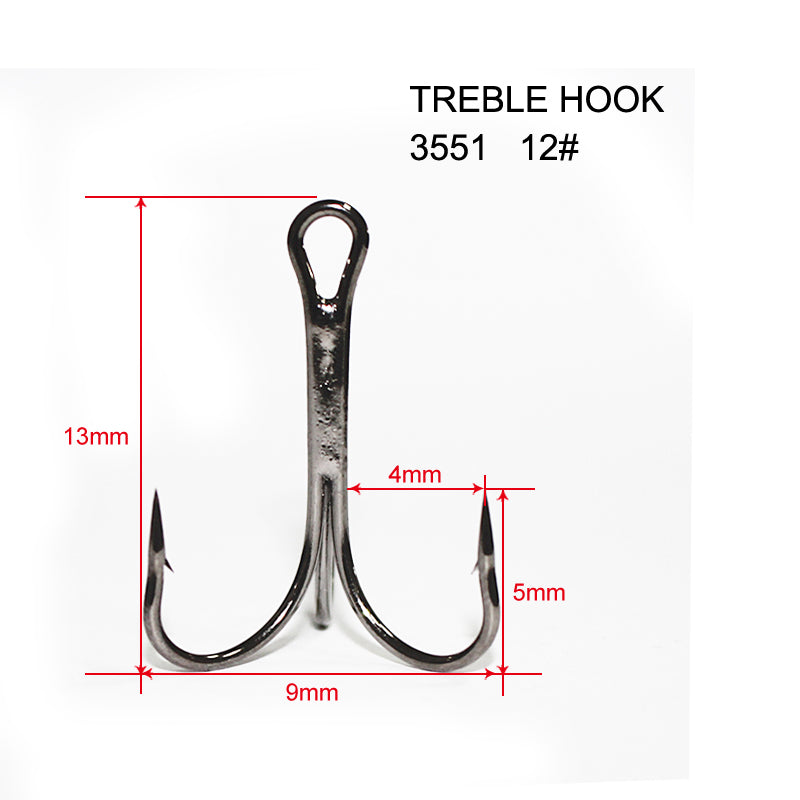 60 x Quality Chemically Sharpened Treble Hook Size 12# Fishing Tackle 60 x Quality Chemically Sharpened Treble Hook Size 12# Fishing Tackle