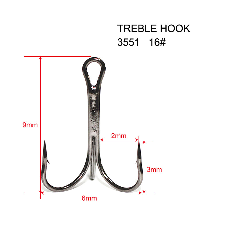 chemically sharpen fish hooks 60 x Quality Chemically Sharpened Treble Hook 16# Fishing Tackle