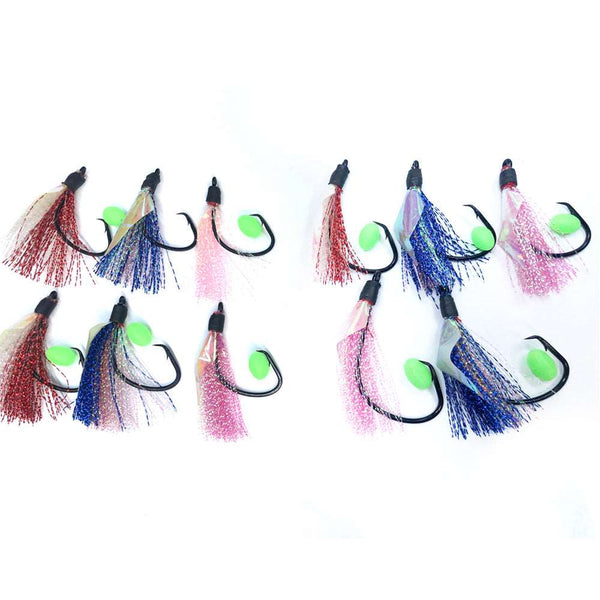 11x Pre-Made Hairy Circle Hooks 4 Different Sizes Fishing Tackle