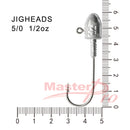12 Size 5/0, 1/2OZ Jig Head High Chemically Sharpened Hooks Fishing Tackle - Bait Tackle Direct
