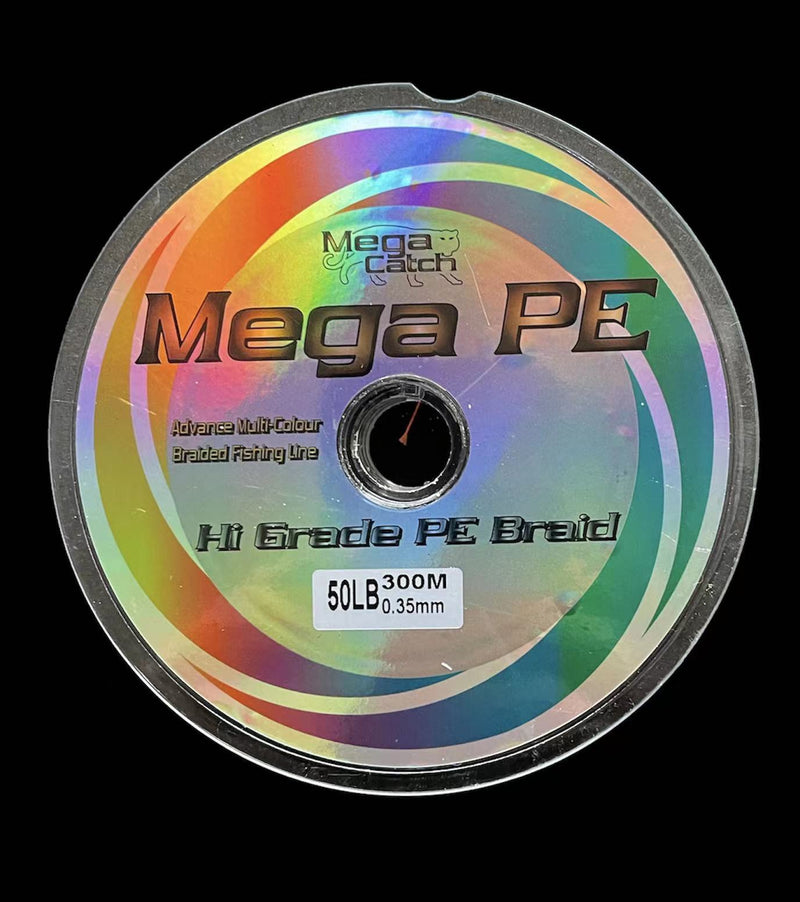 Mega PE Braided Line 10M Interval 300M Multi Size Fishing Tackle - Bait Tackle Direct