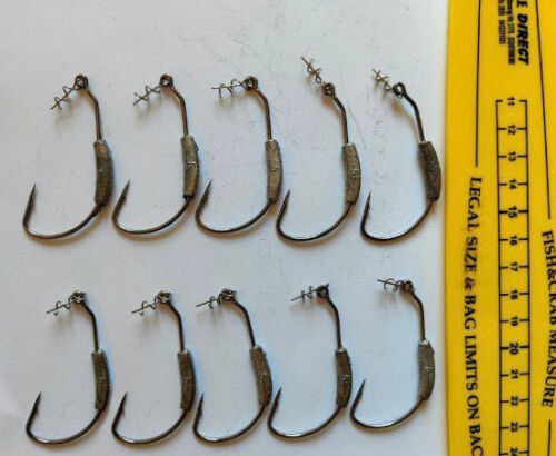 Weighted Weedless Hooks jig head for soft plastic lures 1/0,2/0,4