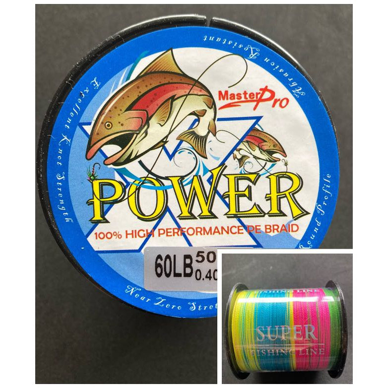 500M PE Braid Line 50LB/60LB/80LB100LB Multi Colour 10M Interval