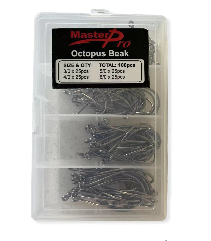 5/10 boxes Chemically Sharpened Octopus Beak Hooks 4 sizes(100pcs) 3/0-6/0 Fishing Tackle