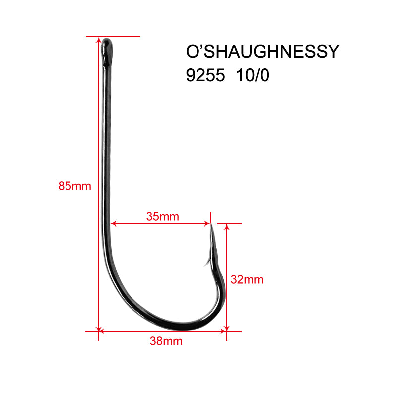 24pcs 10/0 Chemically Sharpened O'Shaughnessy Hooks Fishing Tackle