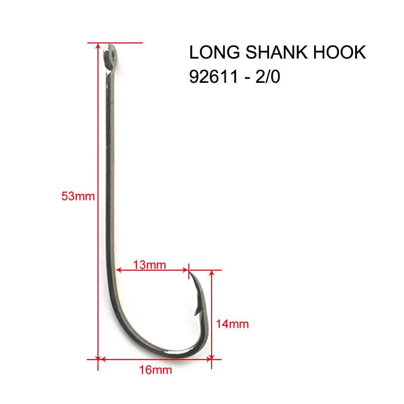 75 X Long Shank Hooks Size 2/0 Fishing Tackle 75 X Long Shank Hooks Size 2/0 Fishing Tackle