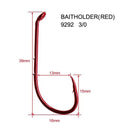 100 pcs Chemically Sharpened Baitholder Hooks 3/0 Red Fishing Tackle - Bait Tackle Direct