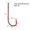 100X High Quality Long Shank Baitholder Hooks RED Size 8# - Bait Tackle Direct