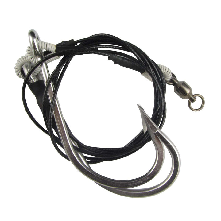 2 X Custom Design Shark Rig 8/0.10/0, 12/0 Stainless steel Twin Hook WireTrace Fishing Tackle