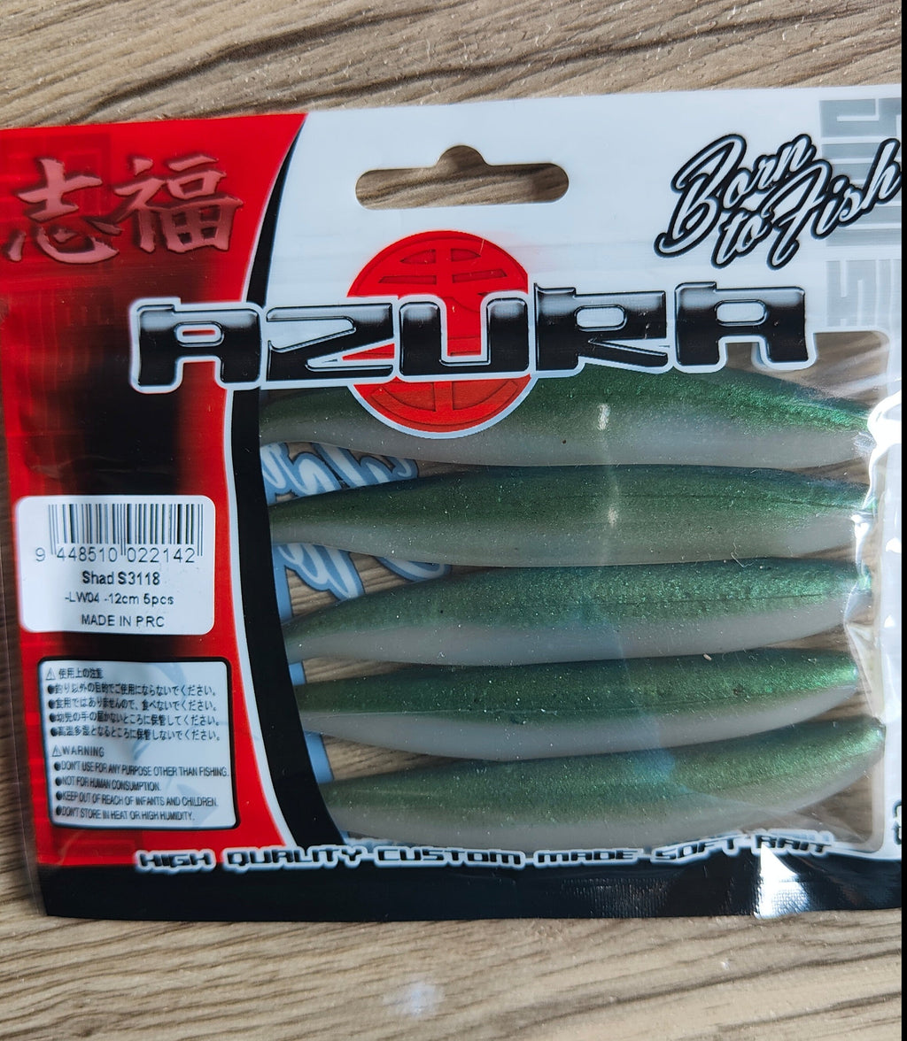 10pcs Shad Soft Lure Fork Tail 8.5g 13cm Green