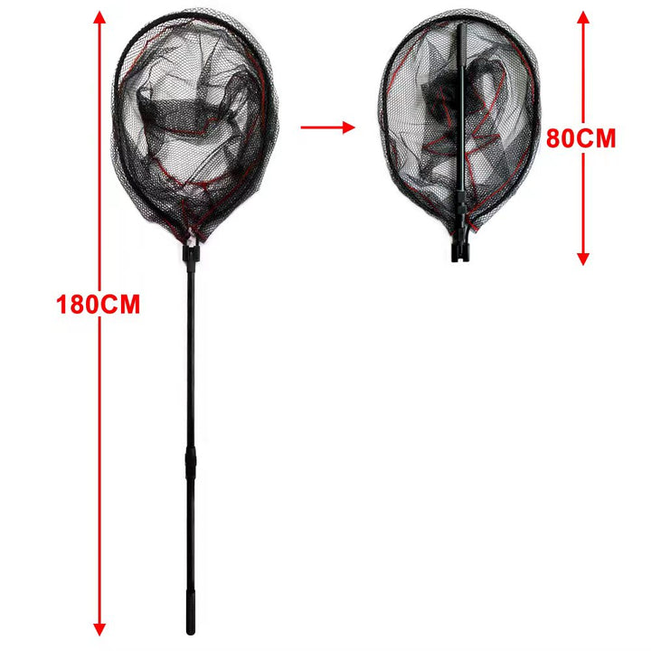 Telescopic Mesh Fish Landing Net Pole Handle Fishing Tackle