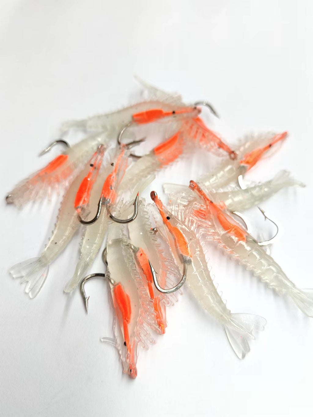 12pcs (4pks) Small Shrimp Fishing Lure with hooks 65mm 3g Luminous
