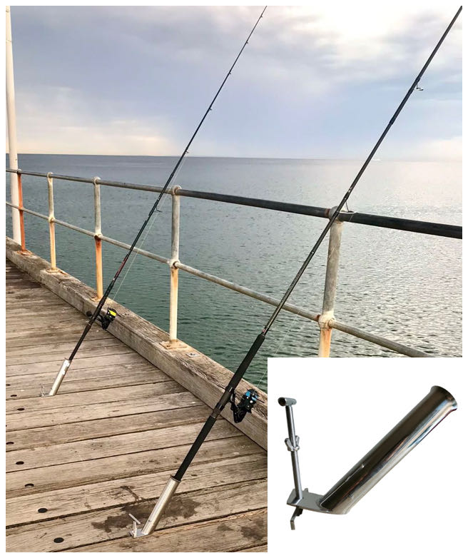 fish popper rod holder Quality Stainless Steel Pier Rod Holder Fishing Pole Holder