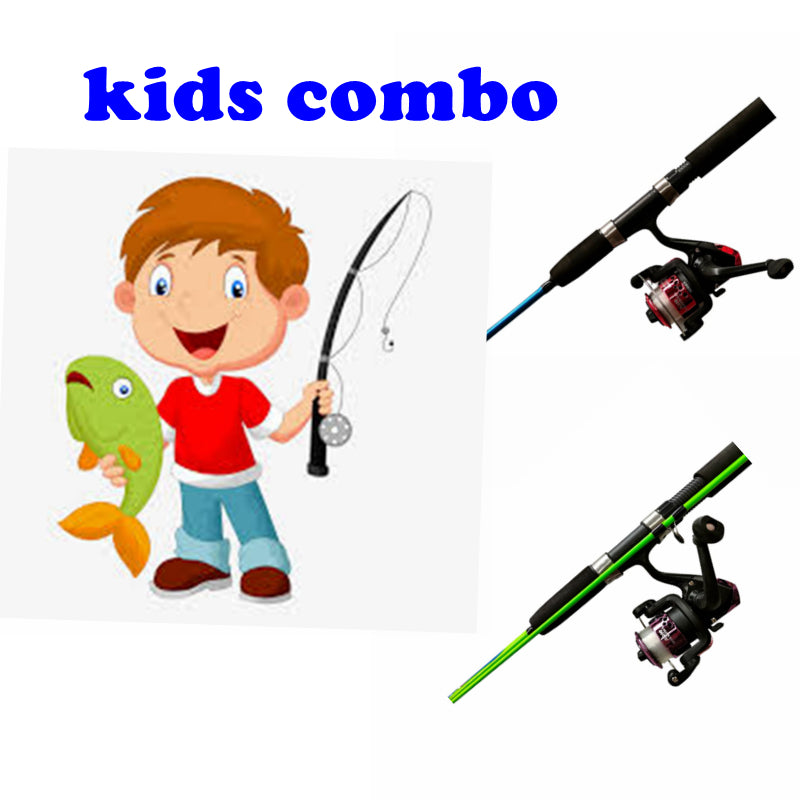 2 x Kids fishing combos, 1.5m two sections fishing rod and Reel with  fishing line.
