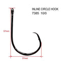 200pcs 10/0 Straight Eye Inline Circle Hooks Fishing Tackle - Bait Tackle Direct