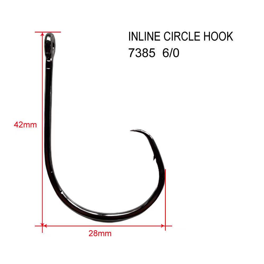 100pcs 6/0 Straight Eye Inline Circle Hooks Tackle Tournament Fishing Tackle 100pcs 6/0 Straight Eye Inline Circle Hooks Tackle Tournament Fishing Tackle