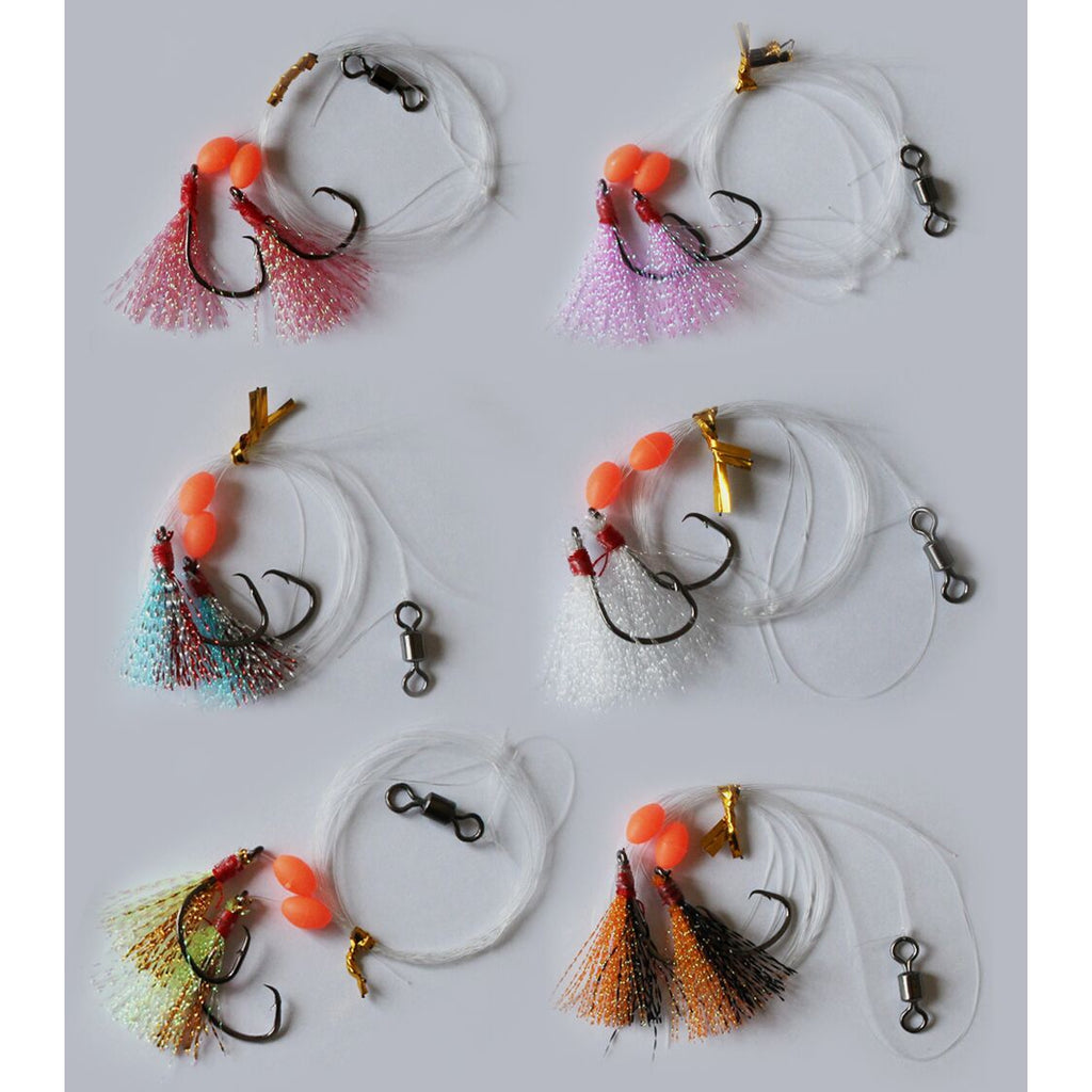 30 x Custom Designed Whiting Rigs 6 Colours on Hook.s Size #2
