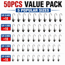 MasterPro 50PCS Jig Head Value Pack – 5 Popular Sizes | Bonus Tackle Box | Australian Waters Ready