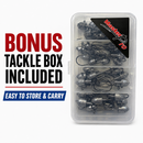MasterPro 50PCS Jig Head Value Pack – 5 Popular Sizes | Bonus Tackle Box | Australian Waters Ready