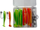MASTERPRO 12cm Paddle Tail Lures & Jigheads Combo – 30pcs Fishing Tackle Set for Snapper Flathead Salmon – Saltwater Ready Bonus Tackle Box
