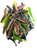 MASTERPRO 100pcs 6.5cm Paddle Tail Soft Plastics – 2g Mixed Colours – Light Tackle Fishing Lures Tackle Hooks - Bait Tackle Direct