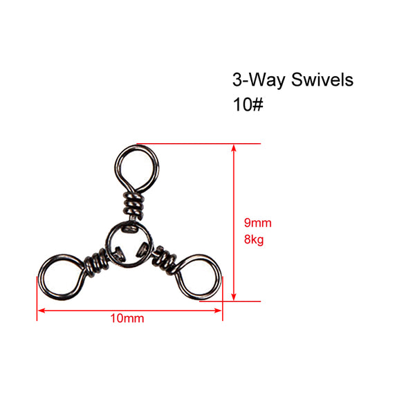 60 X CrossLine (3 Way) Swivel  in Size 10# Fishing Tackle - Bait Tackle Direct