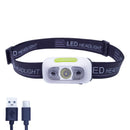 2X Rechargeable LED Headlamp 200 Lumens | Motion Sensor | Lightweight 45g | Type-C | Camping Fishing Hiking