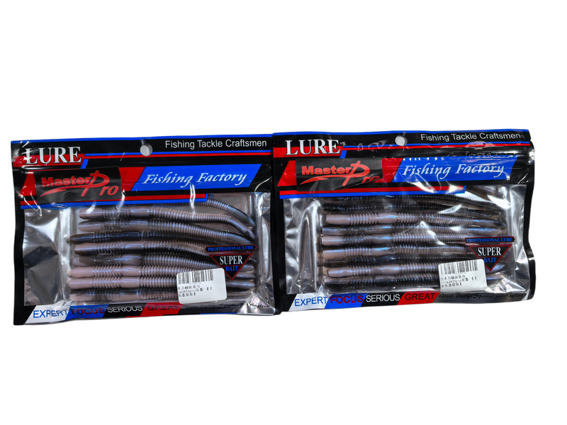 MasterPro 20pcs 12cm Soft Plastic Worm Lures + Bonus 10 Jigheads – Fishing Combo for Bream, Flathead, Bass – Salt & Freshwater - Bait Tackle Direct
