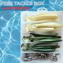 30PCS 12cm Soft Plastics + Jig Heads | White & Natural Colours | Paddle Tail Lures Free Tackle Box At $12.00