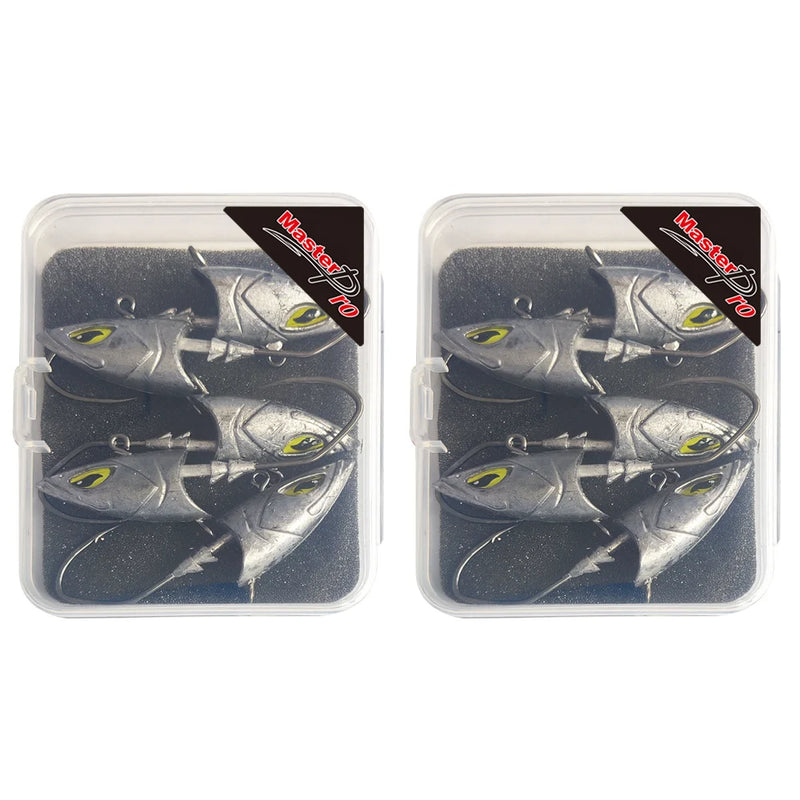 Fishing Saltwater Jig Head Hooks 7/0 – 1.5oz (7.2cm) | 10 Pack (2 Boxes of 5) Tackle Hooks