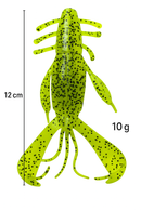 MasterPro Craw Blaster 12cm / 10g Soft Plastic Lure – Chartreuse Black Flake (2 Bags, 8pcs + 5 Jigheads) - Bait Tackle Direct