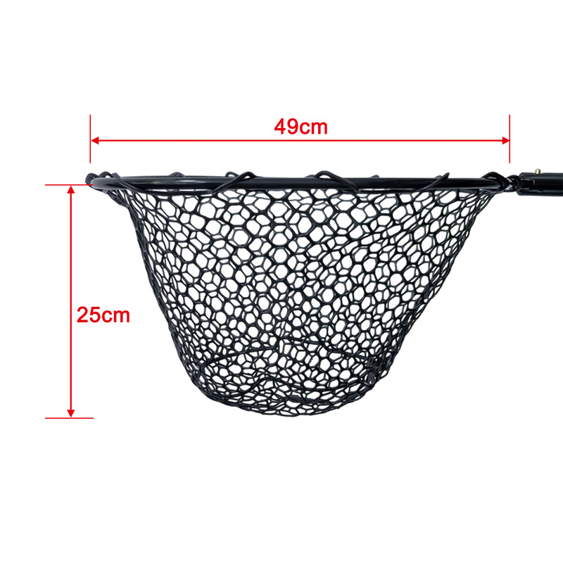 MasterPro Fishing Rubber Landing Net – 1.2m Telescopic Handle, Hook-Proof Soft Mesh, Fish-Friendly, For Australian Waters