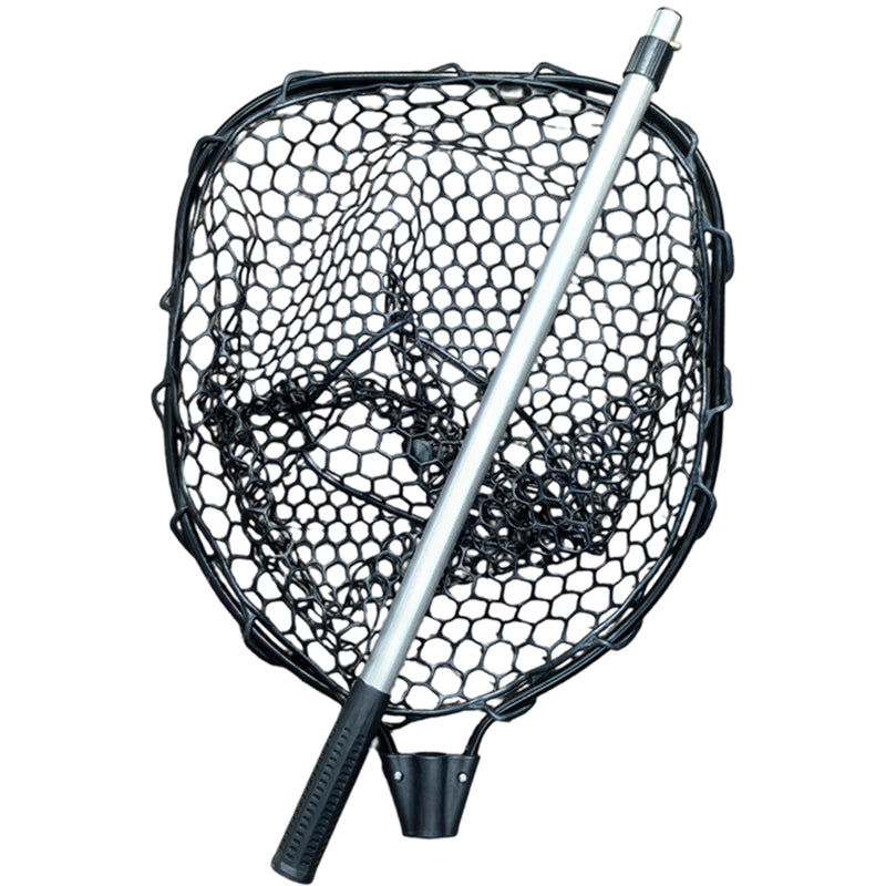 MasterPro Fishing Rubber Landing Net – 1.2m Telescopic Handle, Hook-Proof Soft Mesh, Fish-Friendly, For Australian Waters