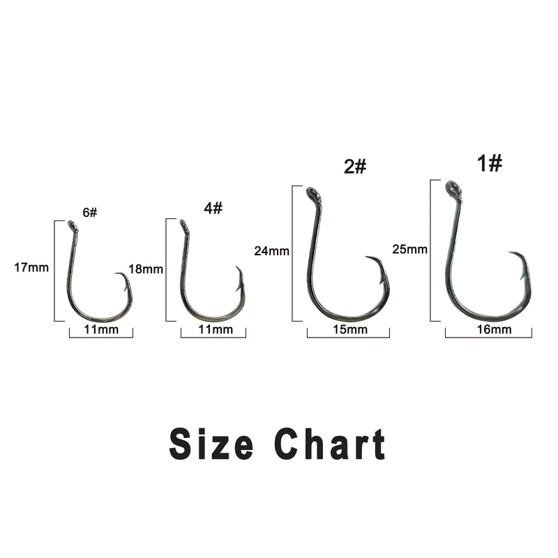MASTERPRO 400pcs Fishing Octopus Circle Hooks – 4 Size Assortment
